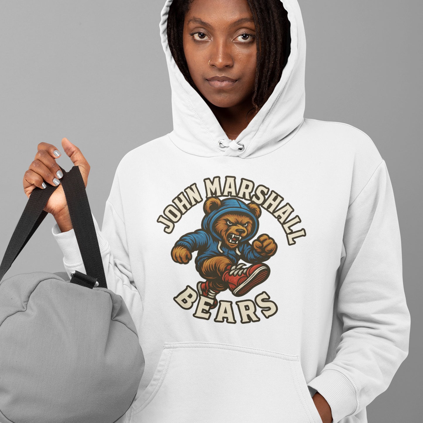Woodcut JM Bear Hoodie