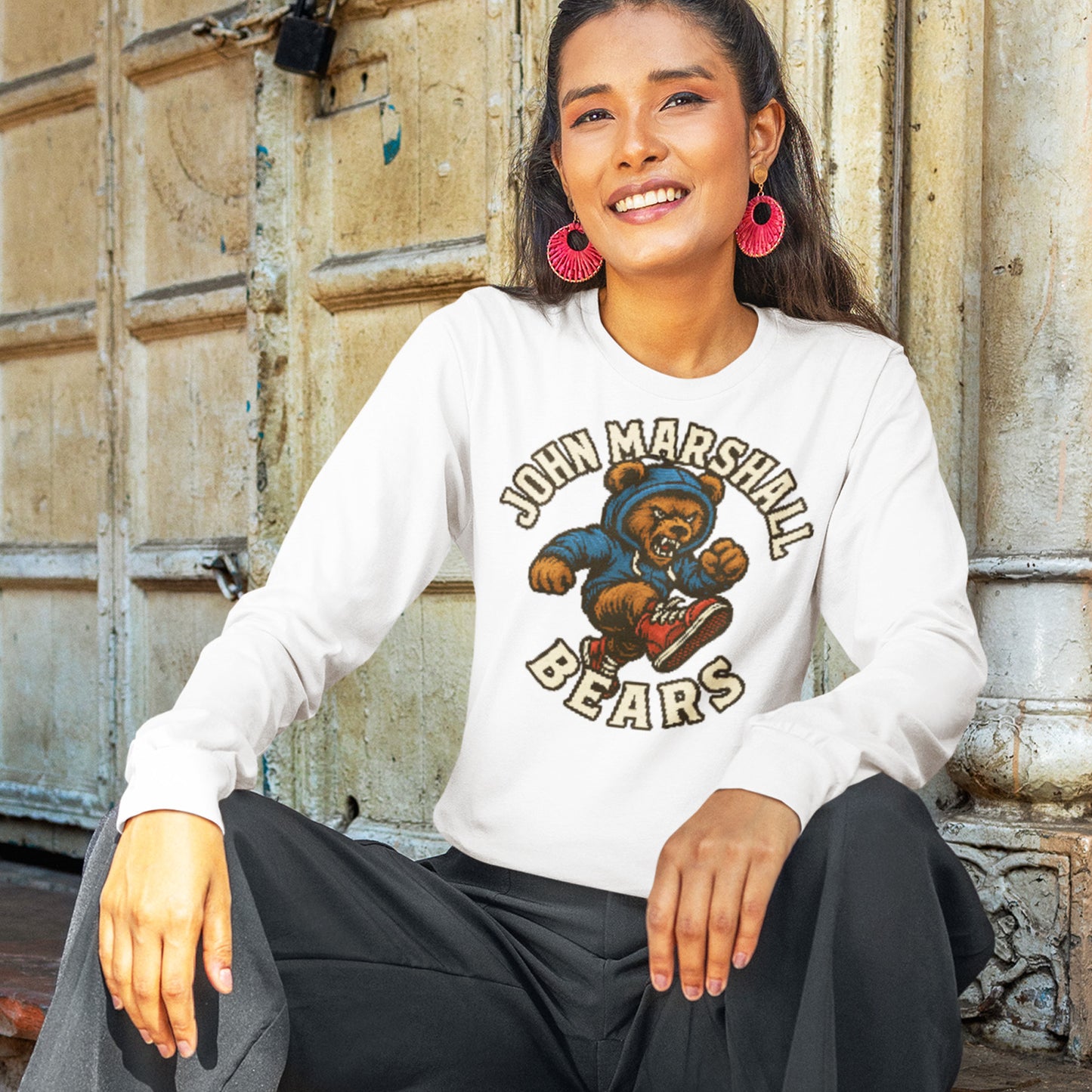 Woodcut JM Bear LS Shirt