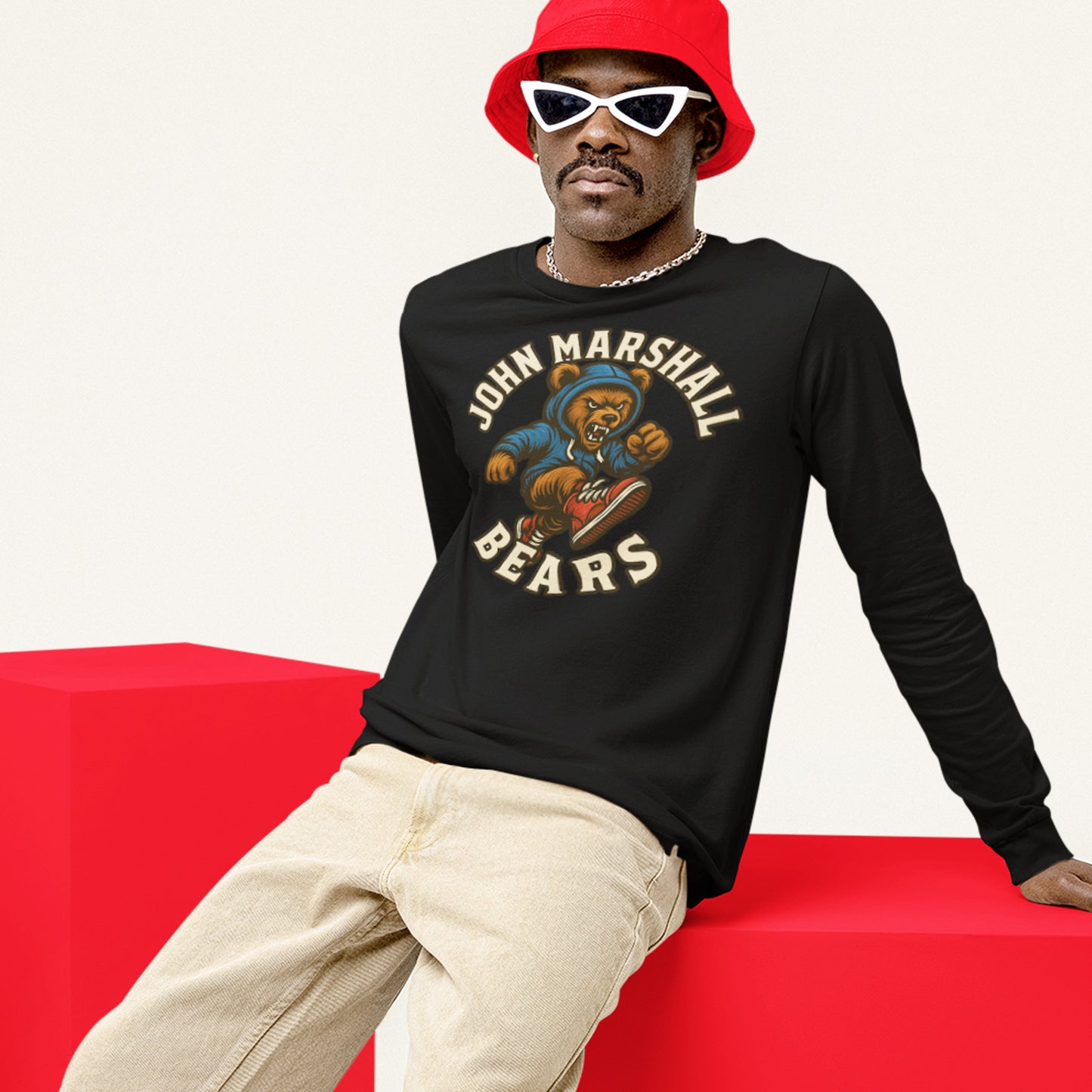 Woodcut JM Bear LS Shirt