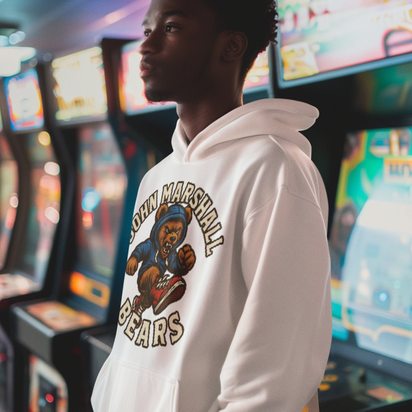 Woodcut JM Bear Hoodie