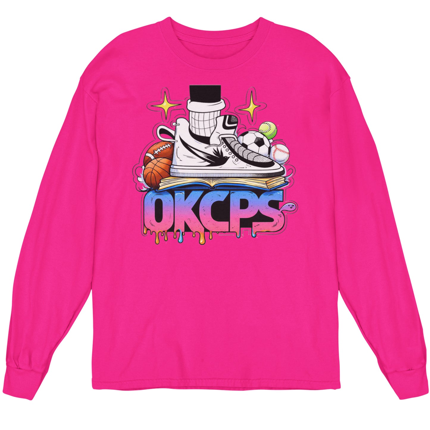 OKCPS Athl’s Toon-Style LS Shirt