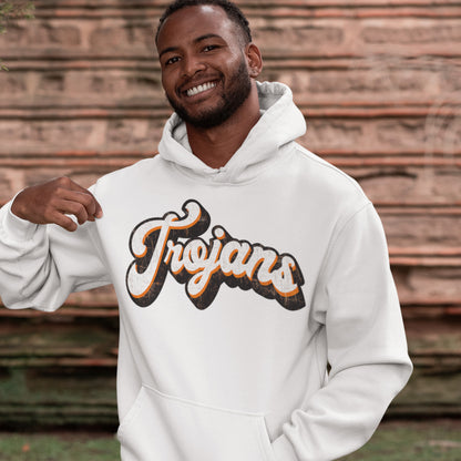 Retro Cursive Trojans Hoodie